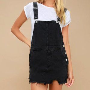 Free People Black Distressed Denim Jumper